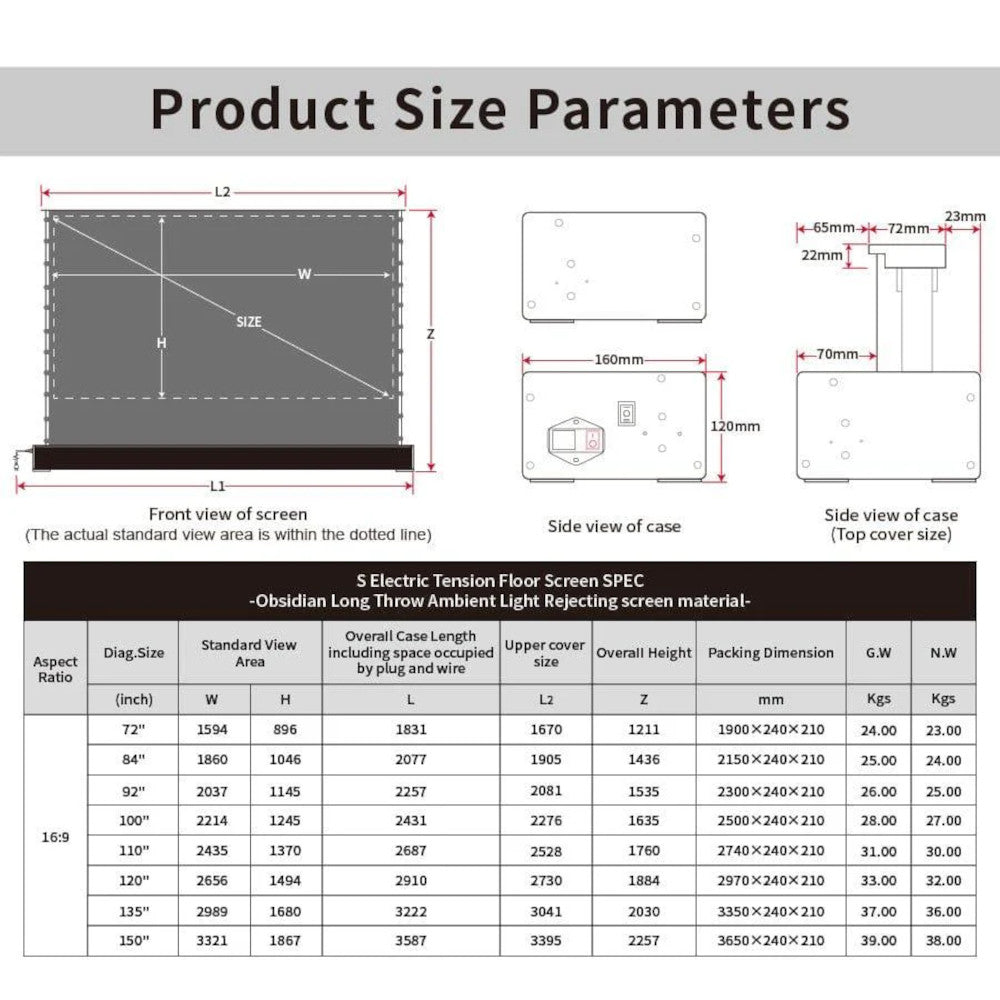 Vividstorm ALR 電動抗光地升幕 【For Normal Projector】