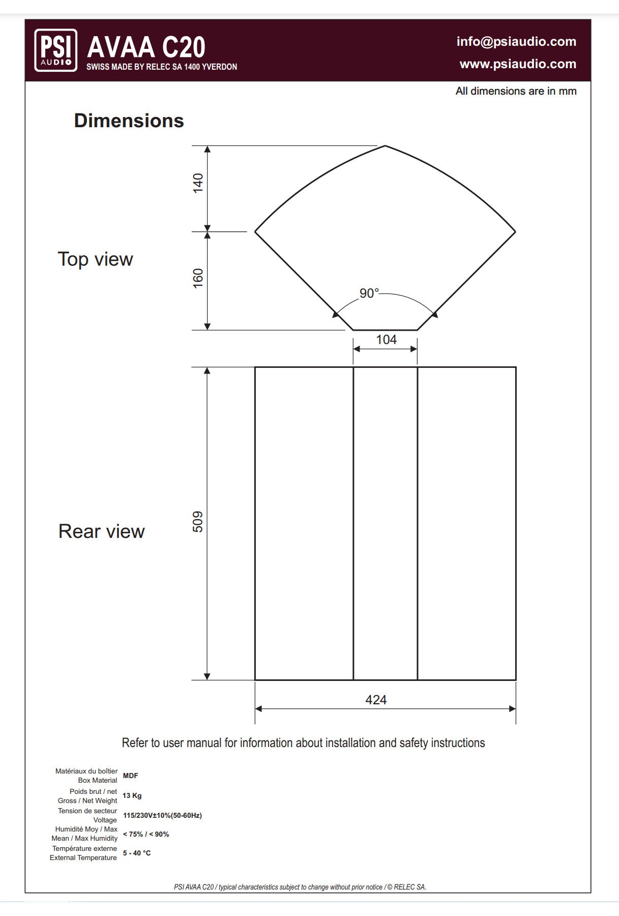 PSI AVAA C20 主動式吸音裝置 Active Basstrap
