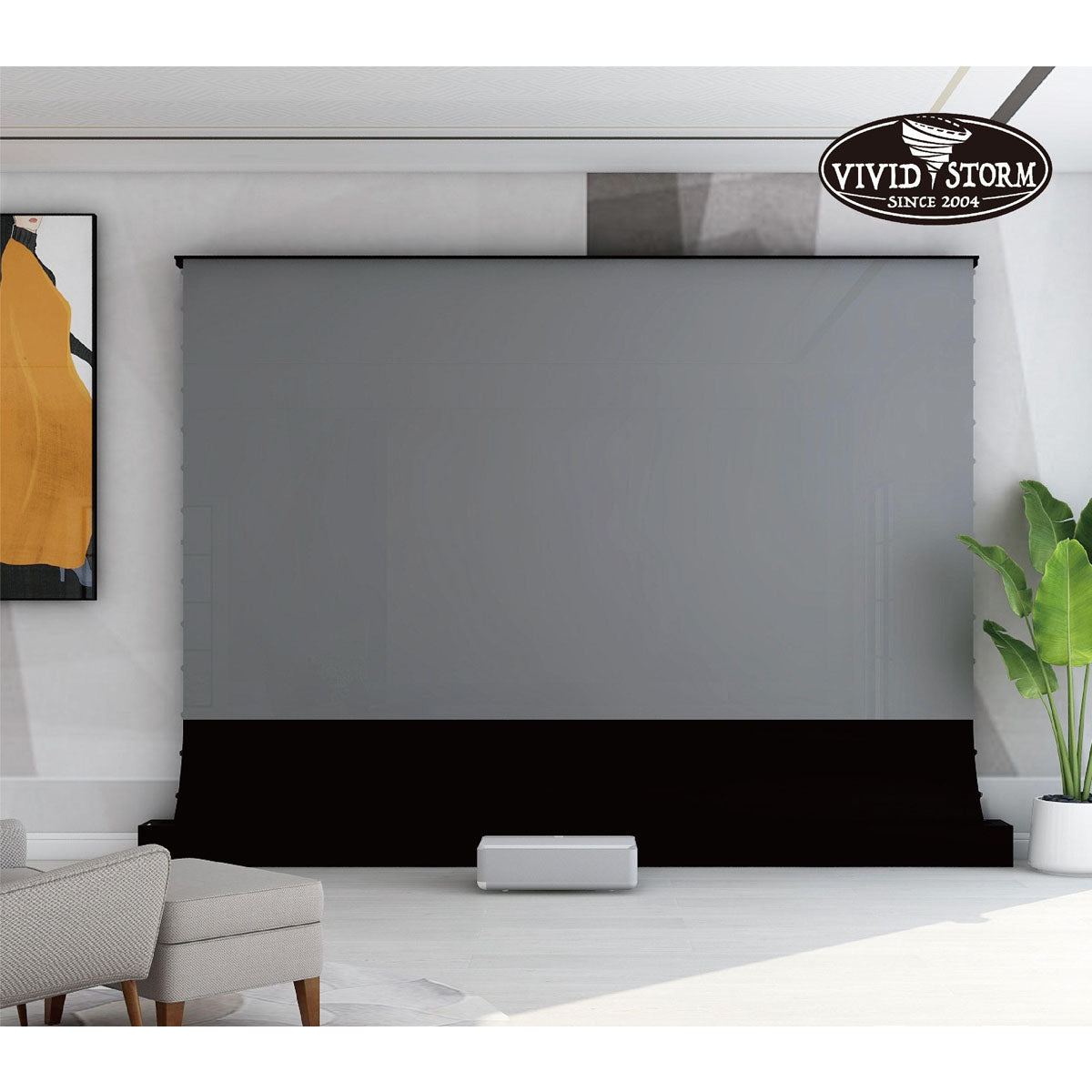 Vividstorm S PRO P ALR electric black grille anti-light and sound-transparent floor-mounted screen (for ultra-short throw)