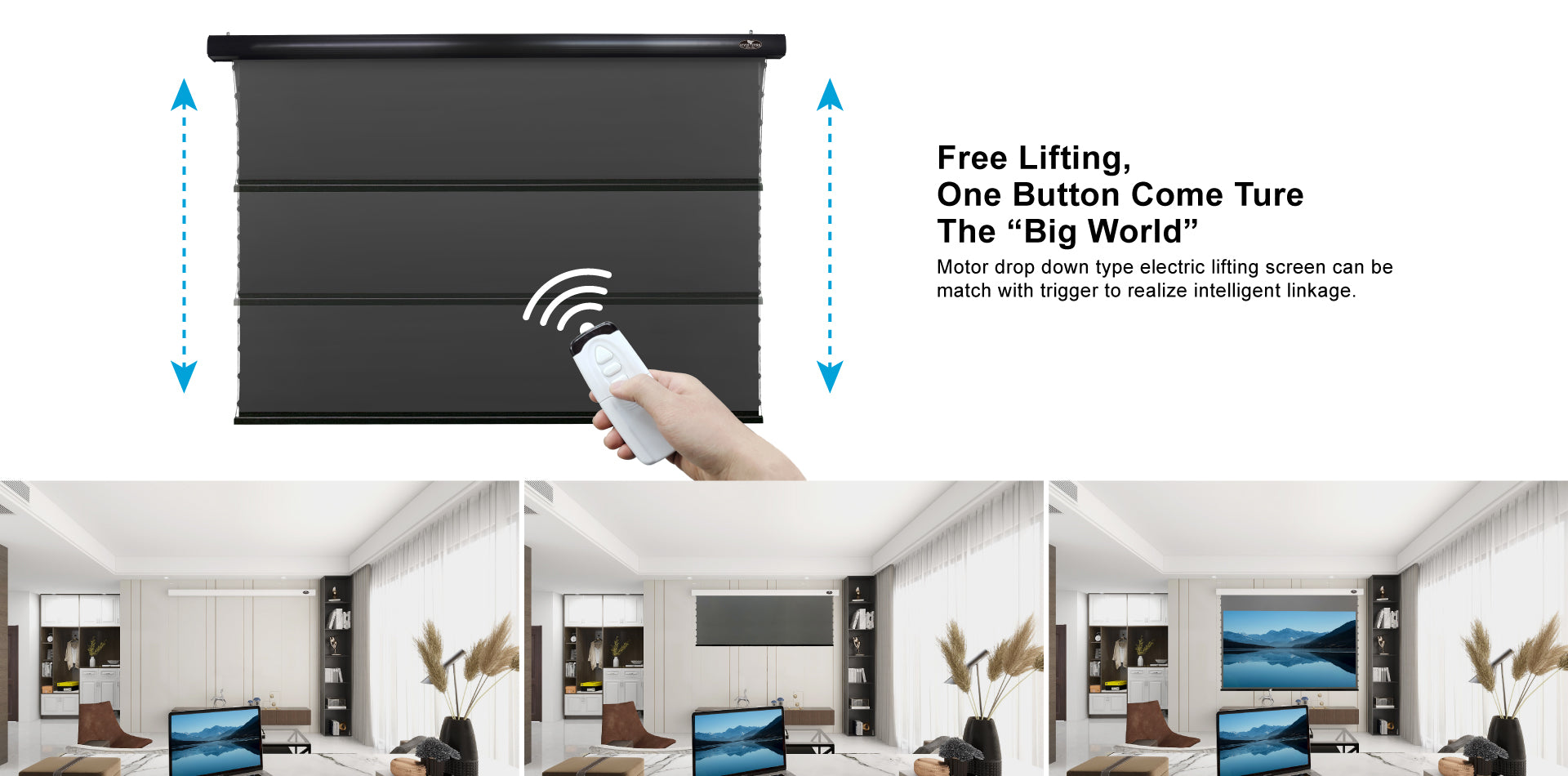 Vividstorm ALR Anti-light Electric Curtain【For Normal Projector】