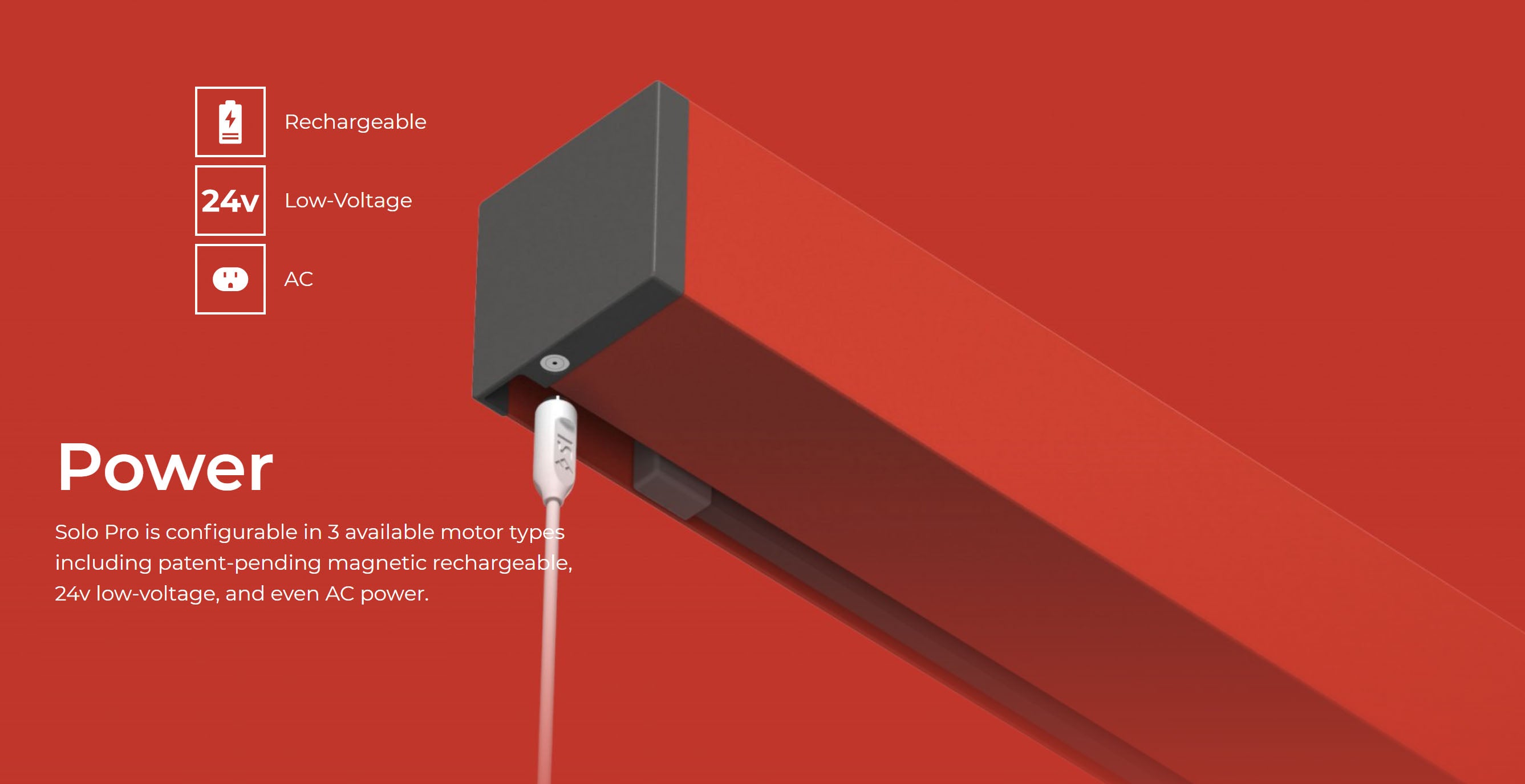 Solo Pro 2 Series Rechargeable Anti-Light Motorized Screen