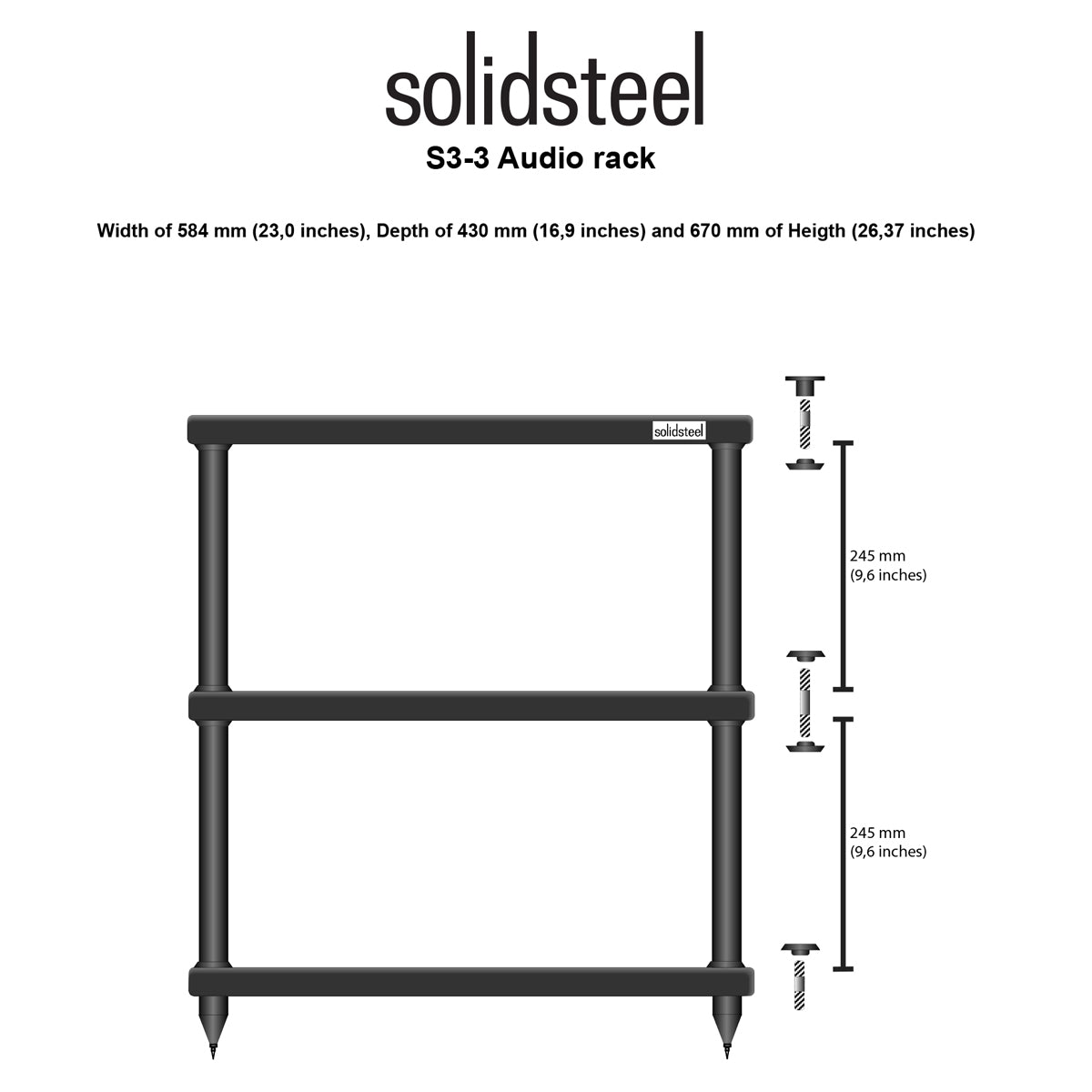 Solidsteel S3-3 Speaker Stand