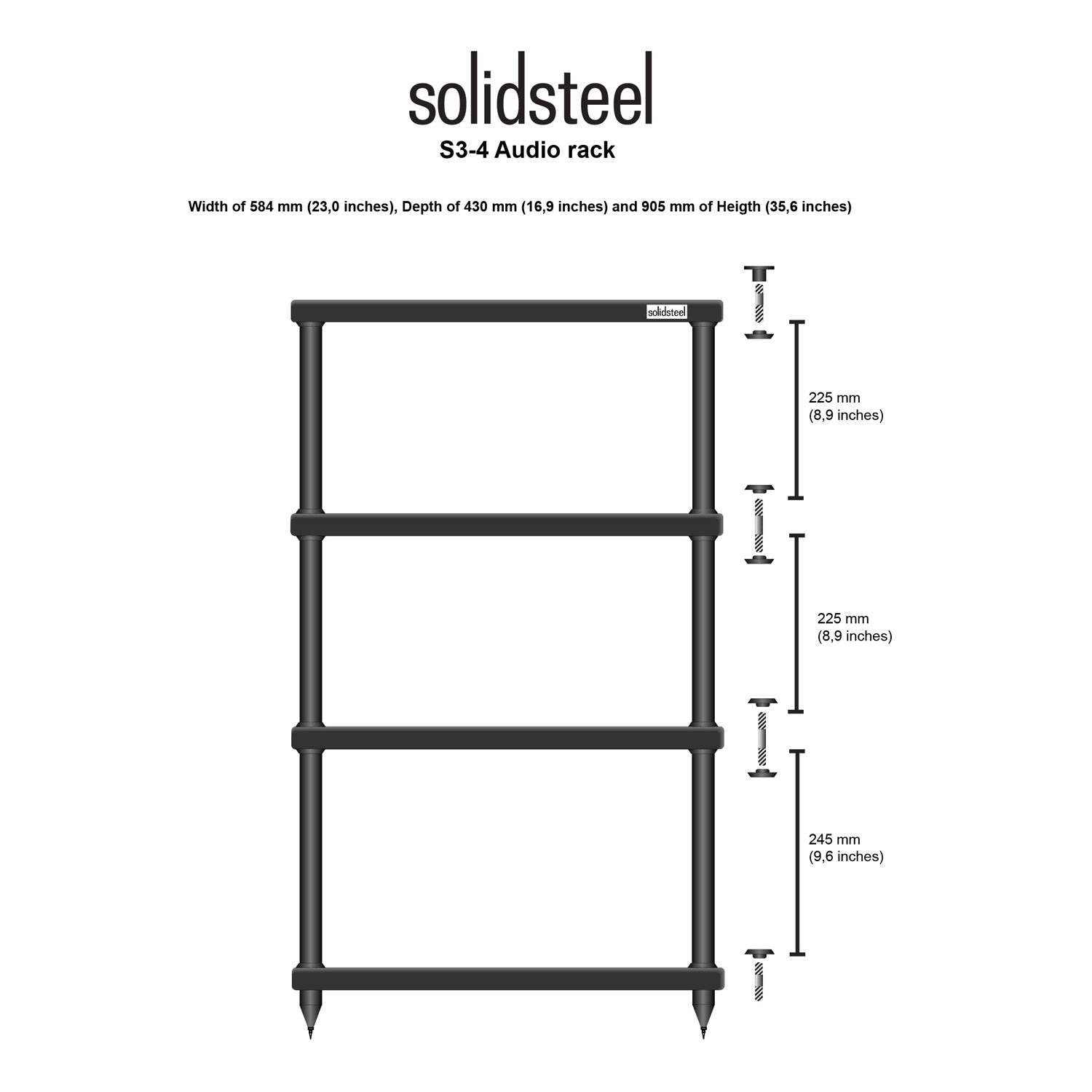 Solidsteel S3-4 Speaker Stand