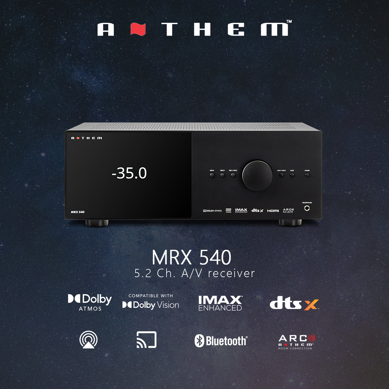 Anthem MRX 540 5.2聲道 AV環繞擴音機 (7.2聲道前級)